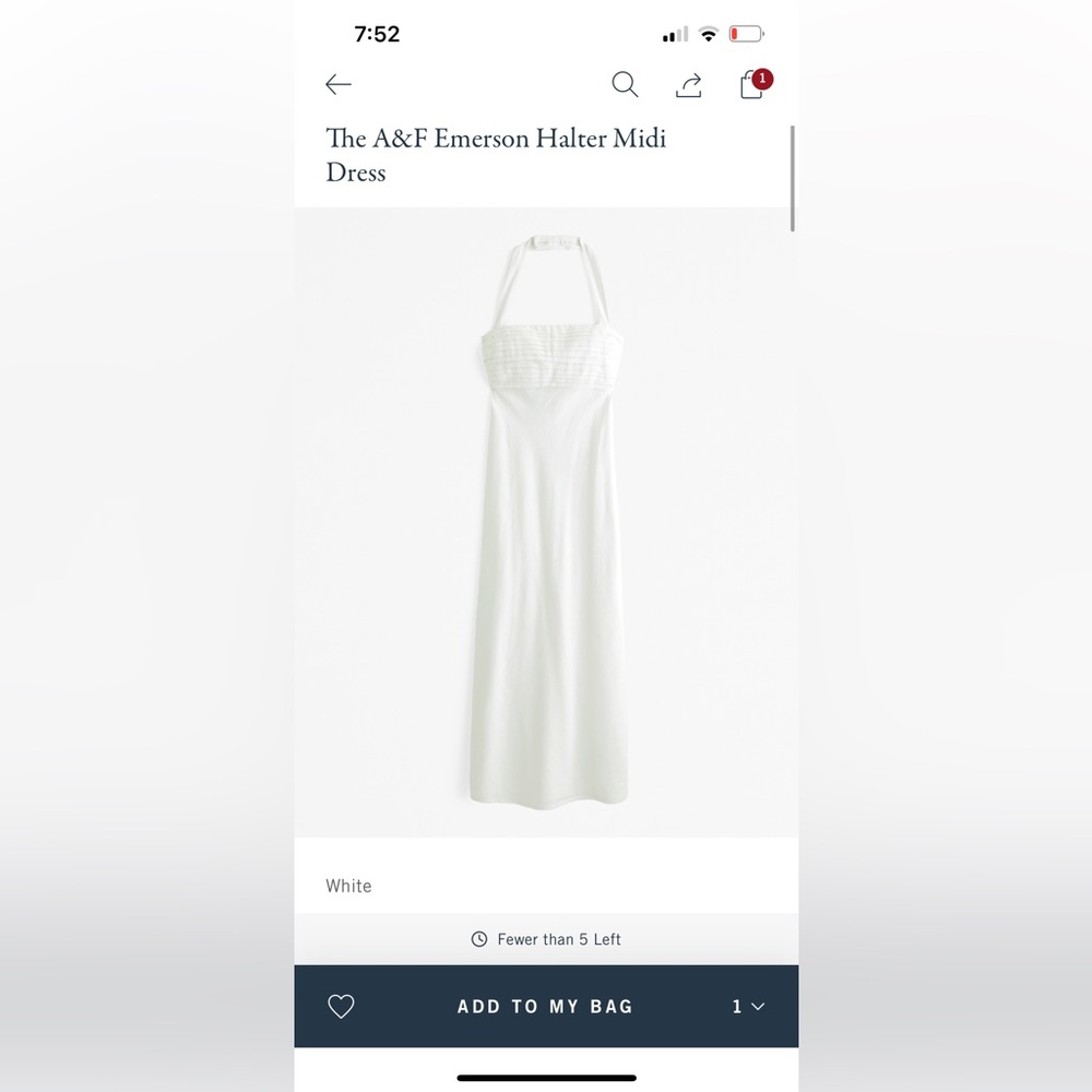Abercrombie & Fitch | White Midi Dress